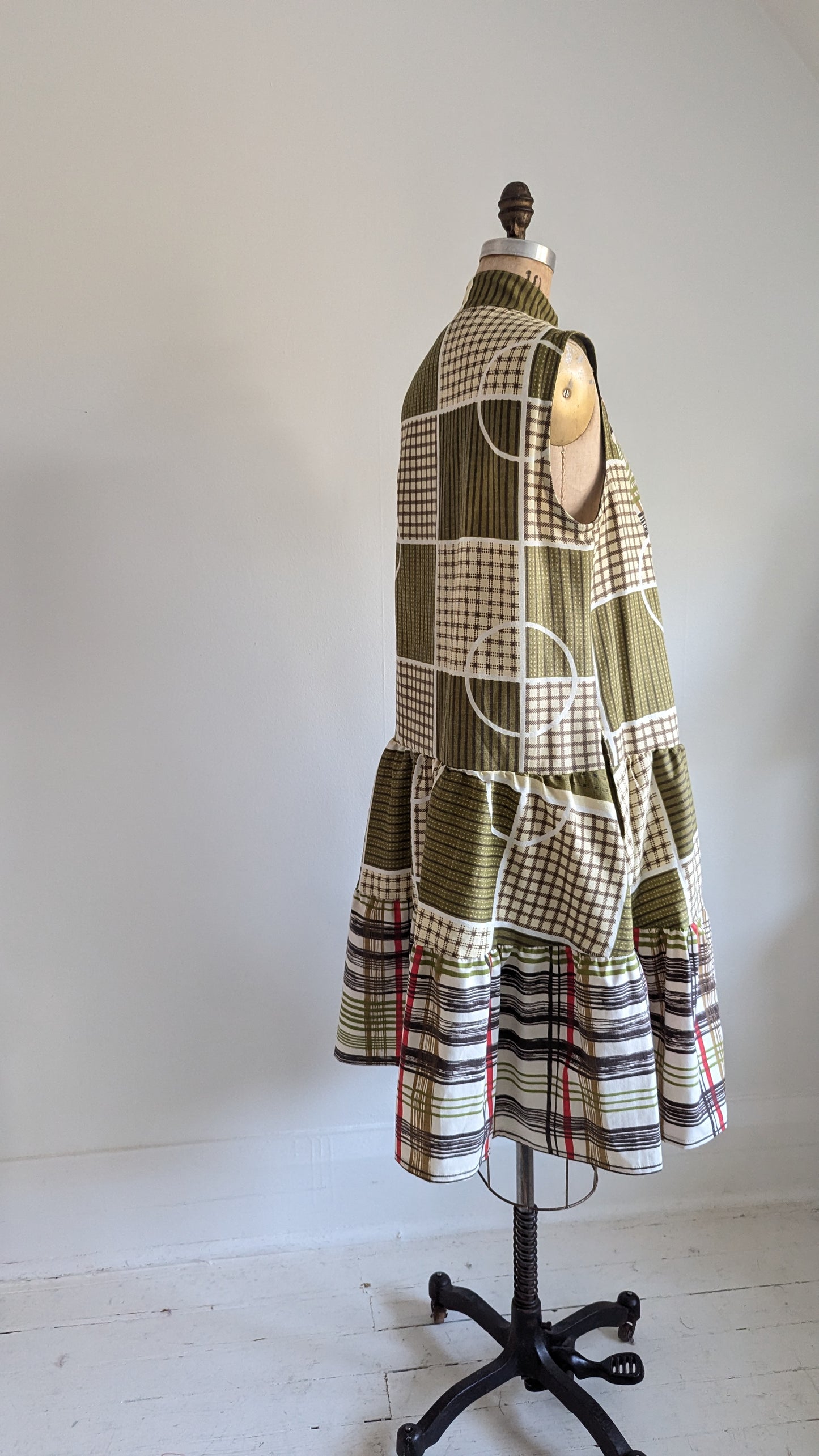 Carrie Dress - One of a Kind Upcycled & Vintage Textiles Size L/XL #CAR15