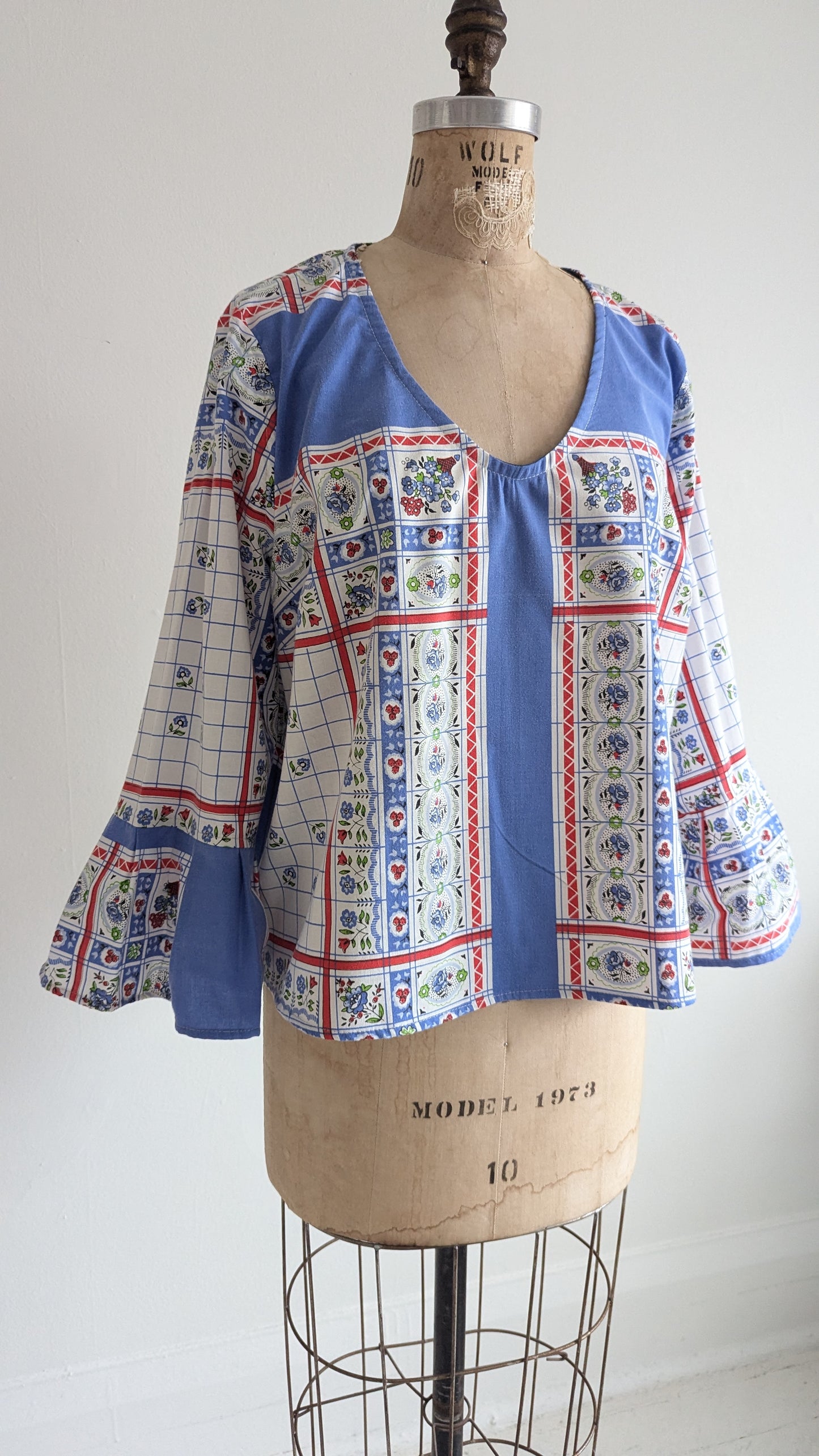 Chloe Top with Vintage Lightweight Cotton  Size 2X #CHL14