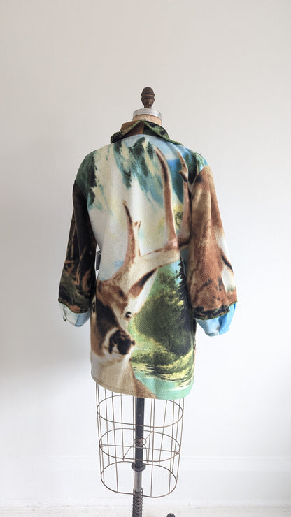 Vivianne Jacket with Upcycled Fleece Throw Blanket Caribou Size XS/S #VIVFLE3