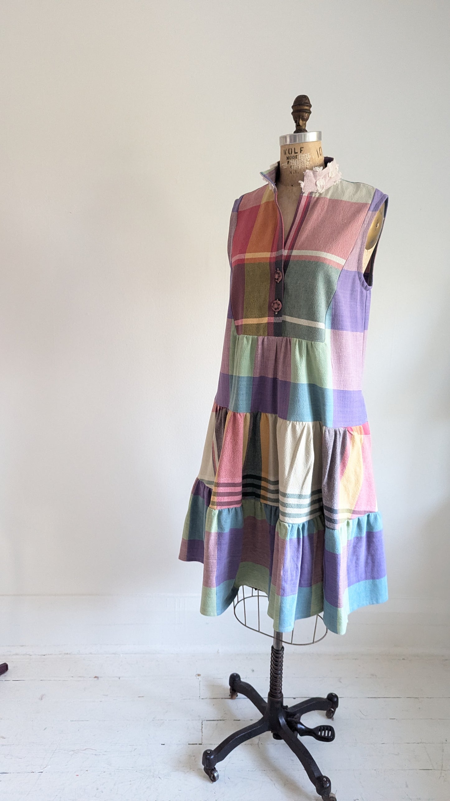 Carrie Dress - One of a Kind Upcycled & Vintage Textiles Size S/M #CAR16