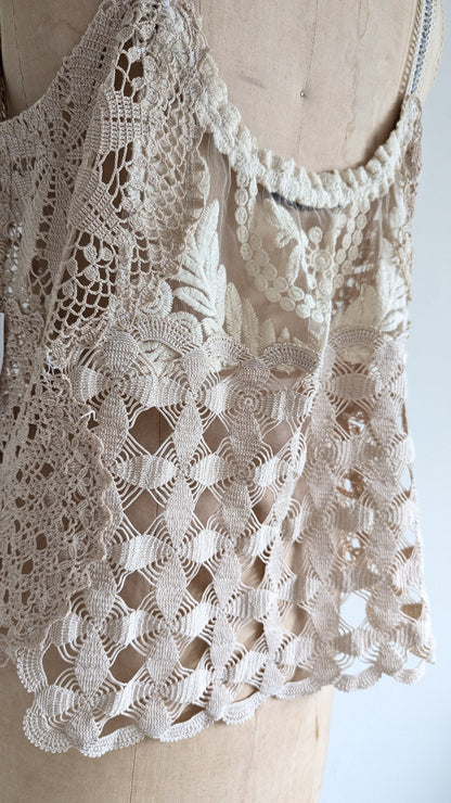 Mia Vintage Crochet Doily & Lace Size M/L #MIA7