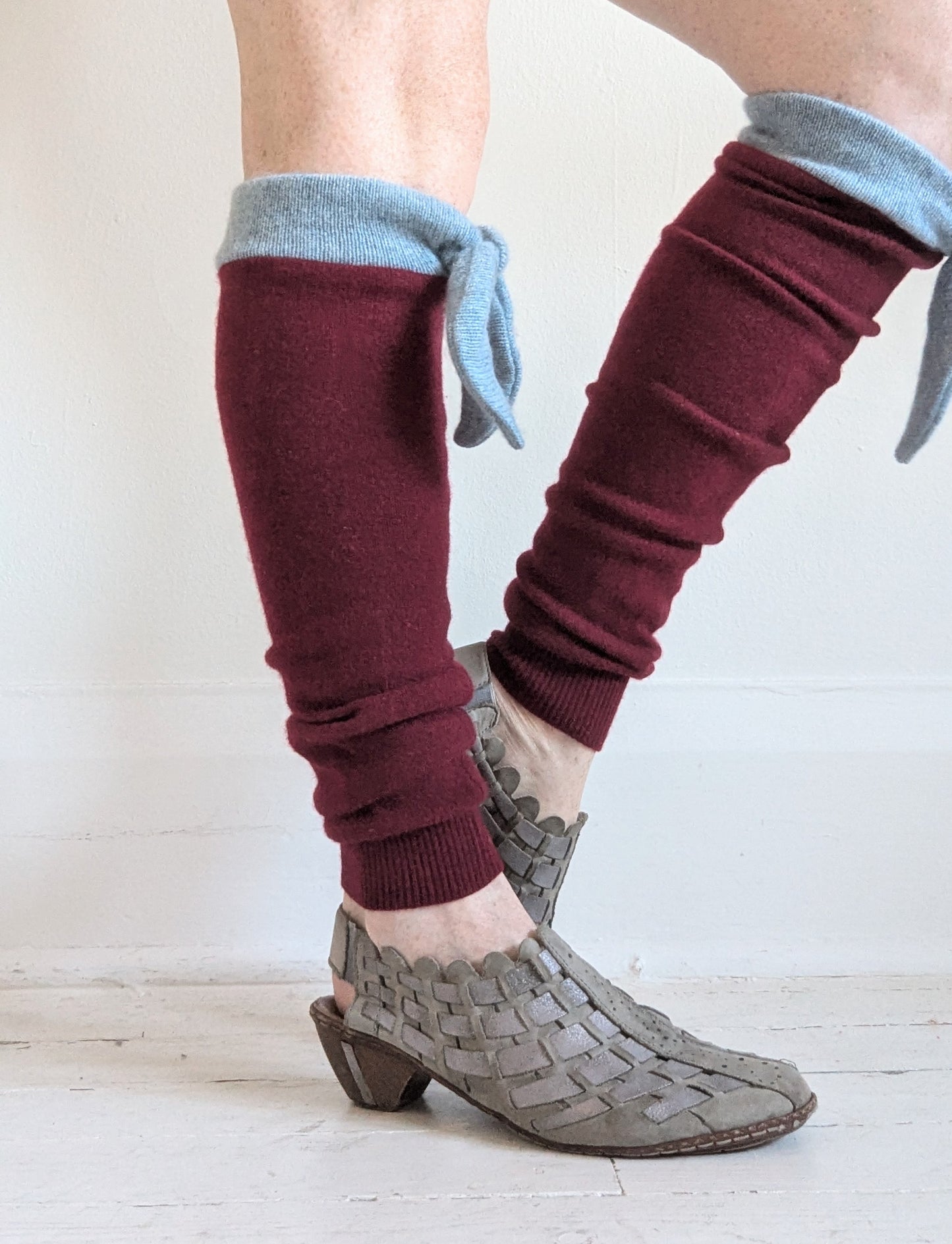 Upcycled Cashmere Bowtie Leg Warmers #LEG3