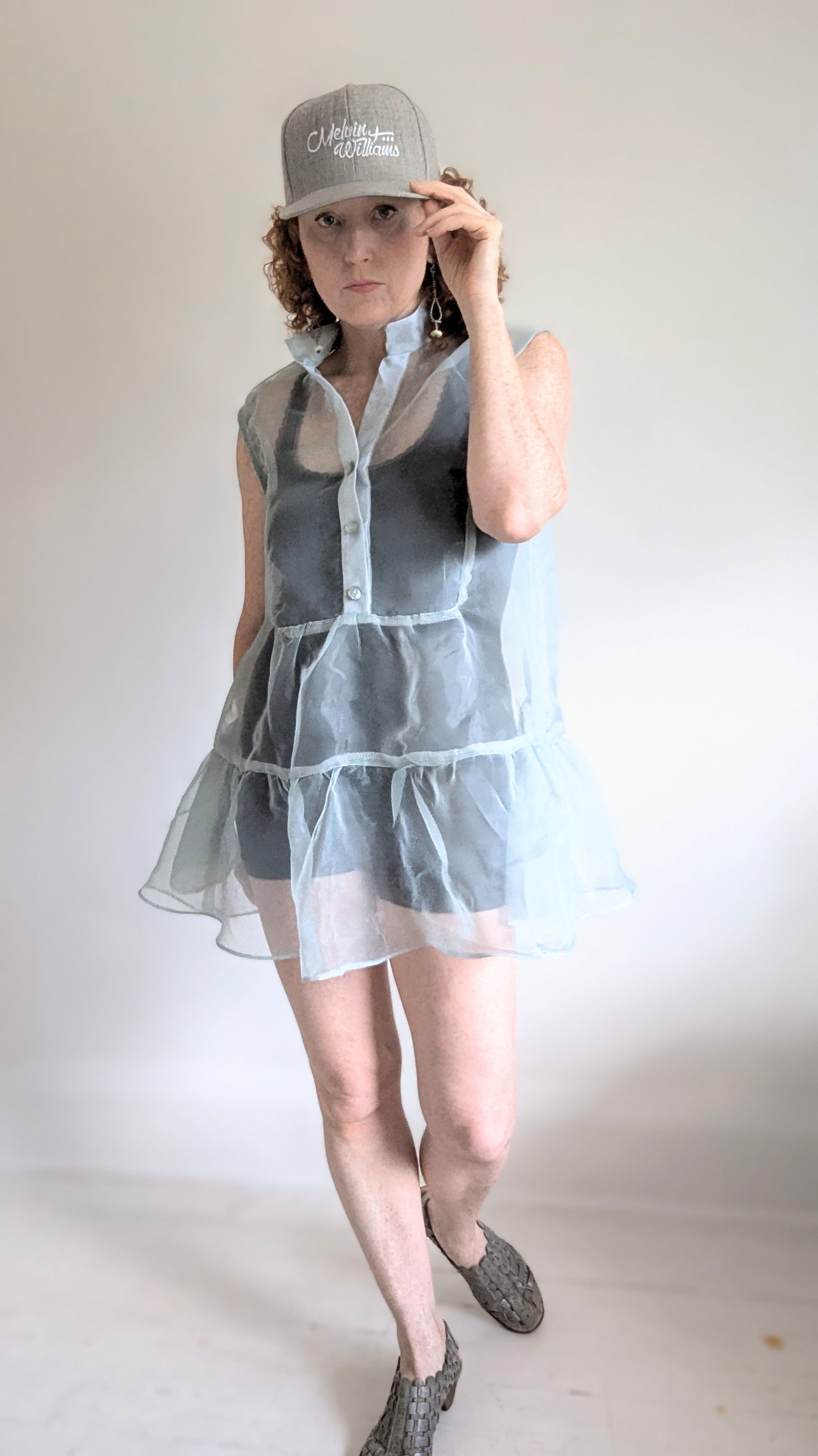 Carrie Dress - One of a Kind Upcycled & Vintage Sheer Mini Dress Size Diana Coatsworth Design Carrie Dress - One of a Kind Upcycled & Vintage Sheer Mini Dress Size Diana Coatsworth Design