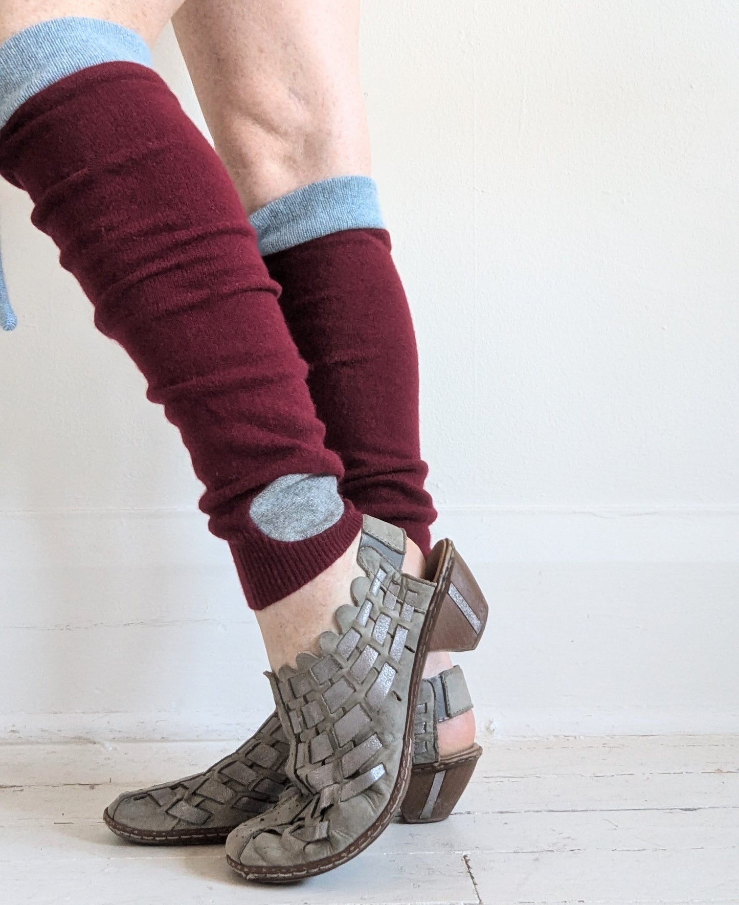 Upcycled Cashmere Bowtie Leg Warmers #LEG3