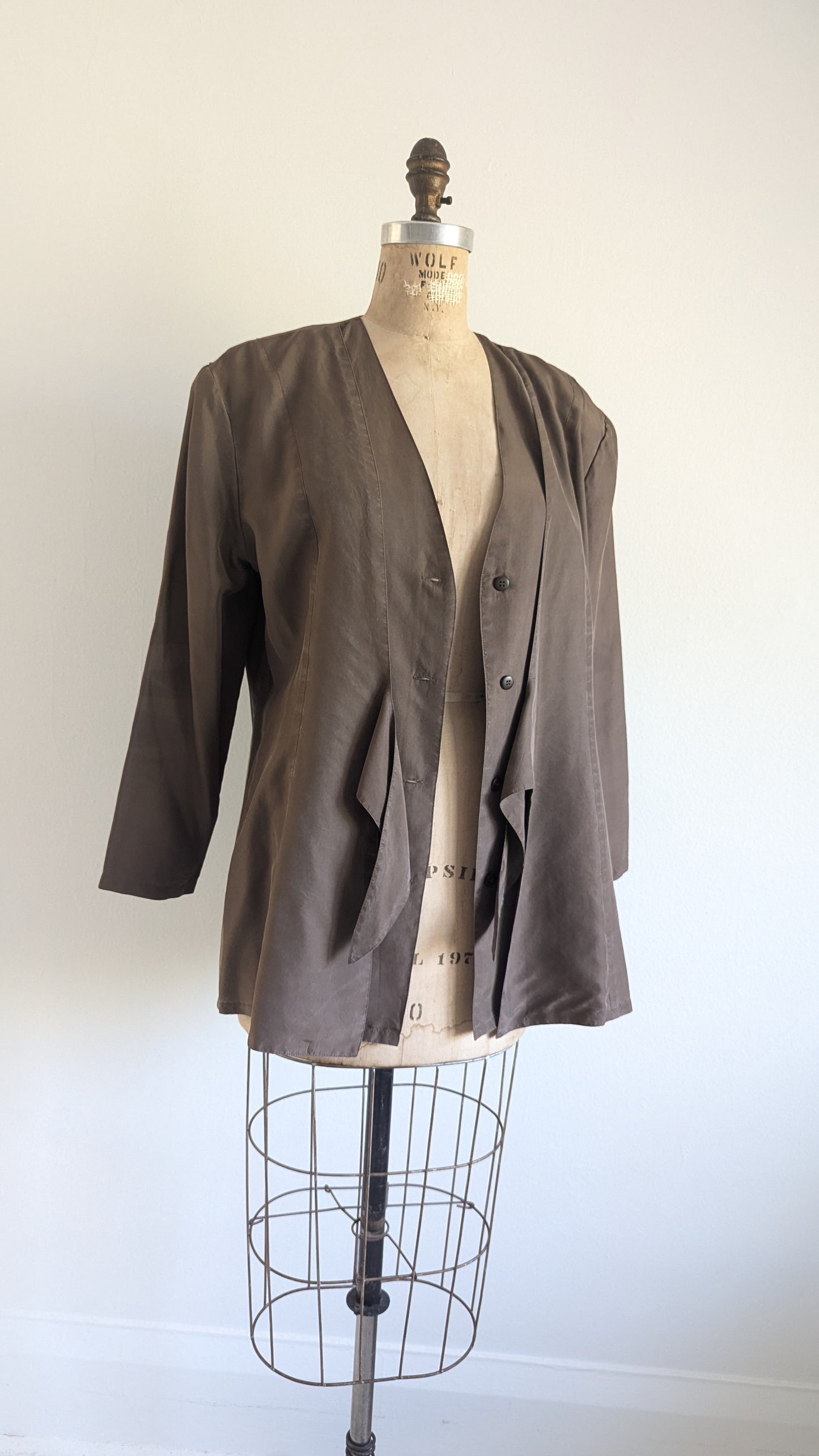 Vintage 90s Silk Blazer Size L #VIN16