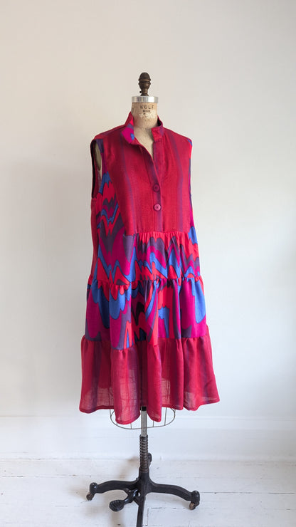 Carrie Dress - One of a Kind Upcycled & Vintage Textiles Size L/XL #CAR3