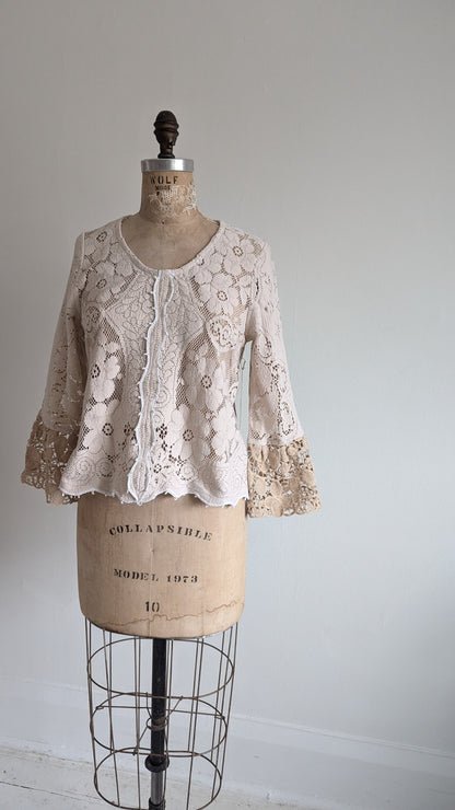 Chloe Top with Vintage Cotton Lace Size XS #CHL2