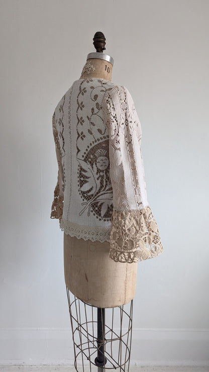 Chloe Top with Vintage Cotton Lace Size XS #CHL2