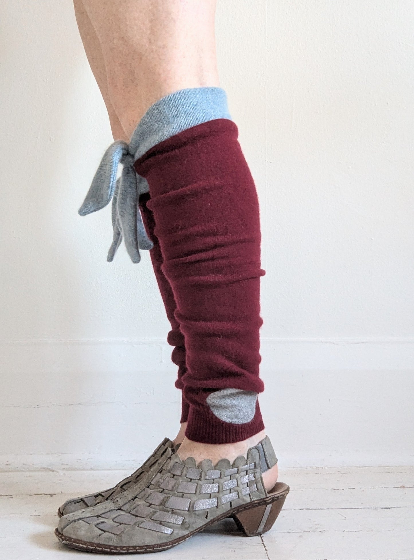 Upcycled Cashmere Bowtie Leg Warmers #LEG3