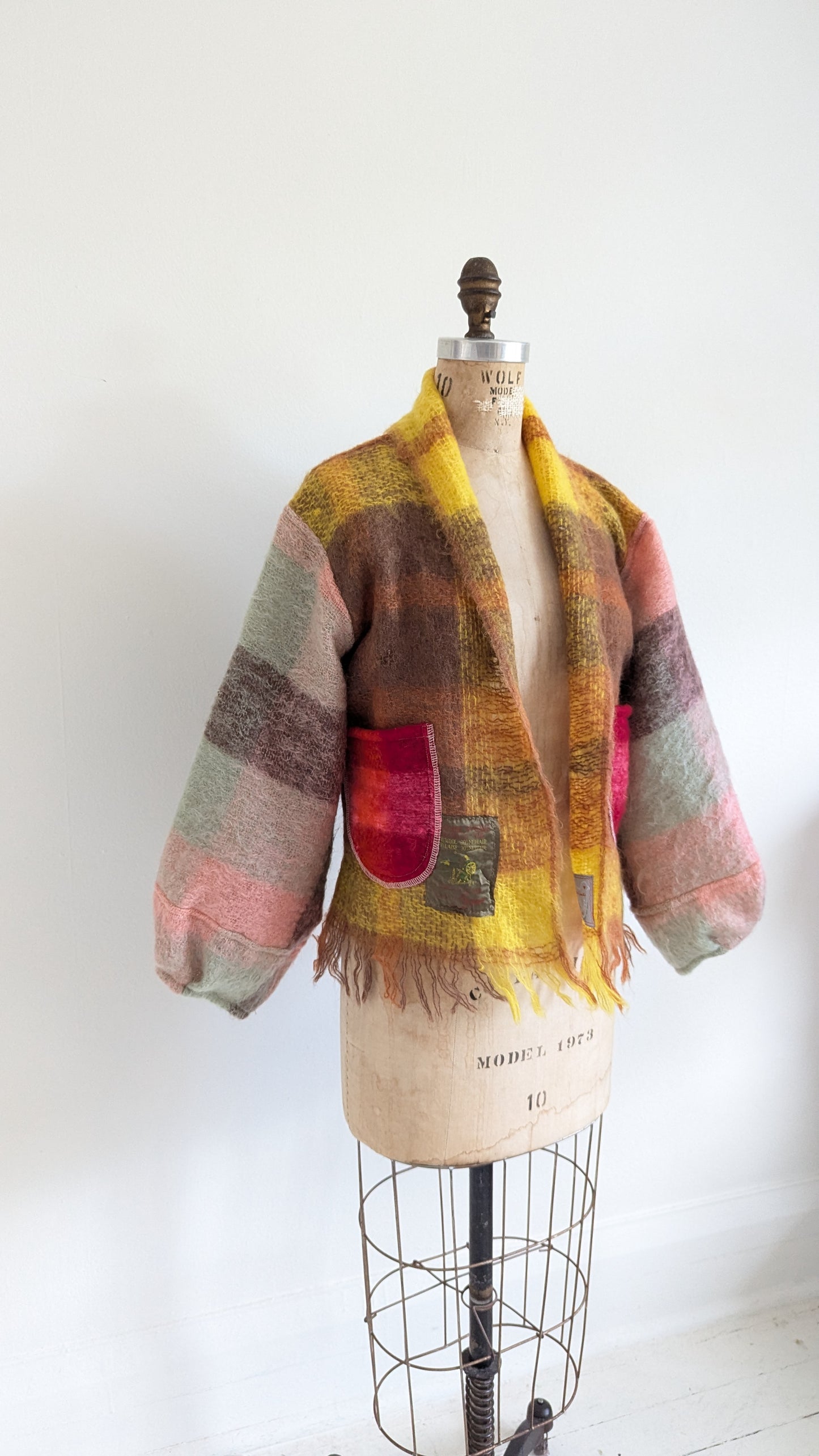 Vivianne Jacket with Upcycled Vintage Mohair Wool Size S/M #VIVW4