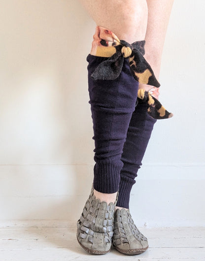 Upcycled Cashmere Bowtie Leg Warmers #LEG1