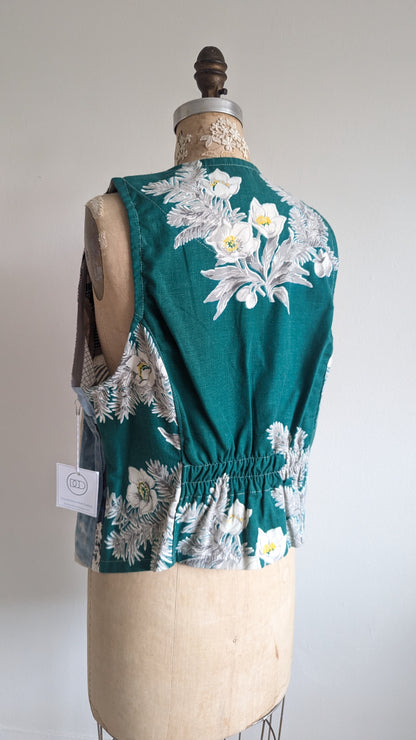 Margo Vest with Patchworked Upcycled Textiles M/L #MARGOV12