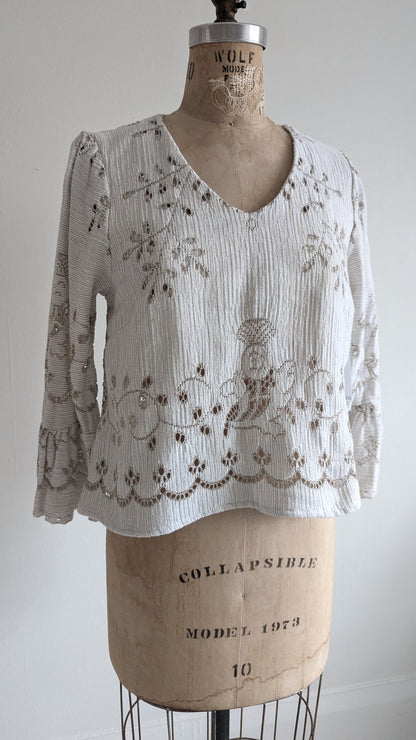 Chloe Top with Vintage Lace Size S #CHL5