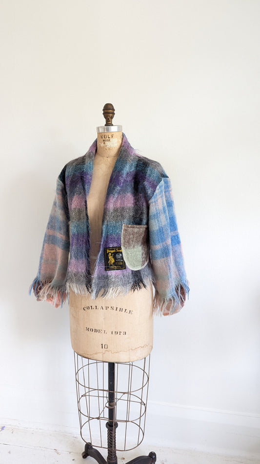 Vivianne Cropped Jacket with Upcycled Vintage Mohair Blanket Size XS/S #VIVW9