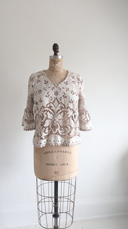 Chloe Top with Vintage Lace Size S #CHL4