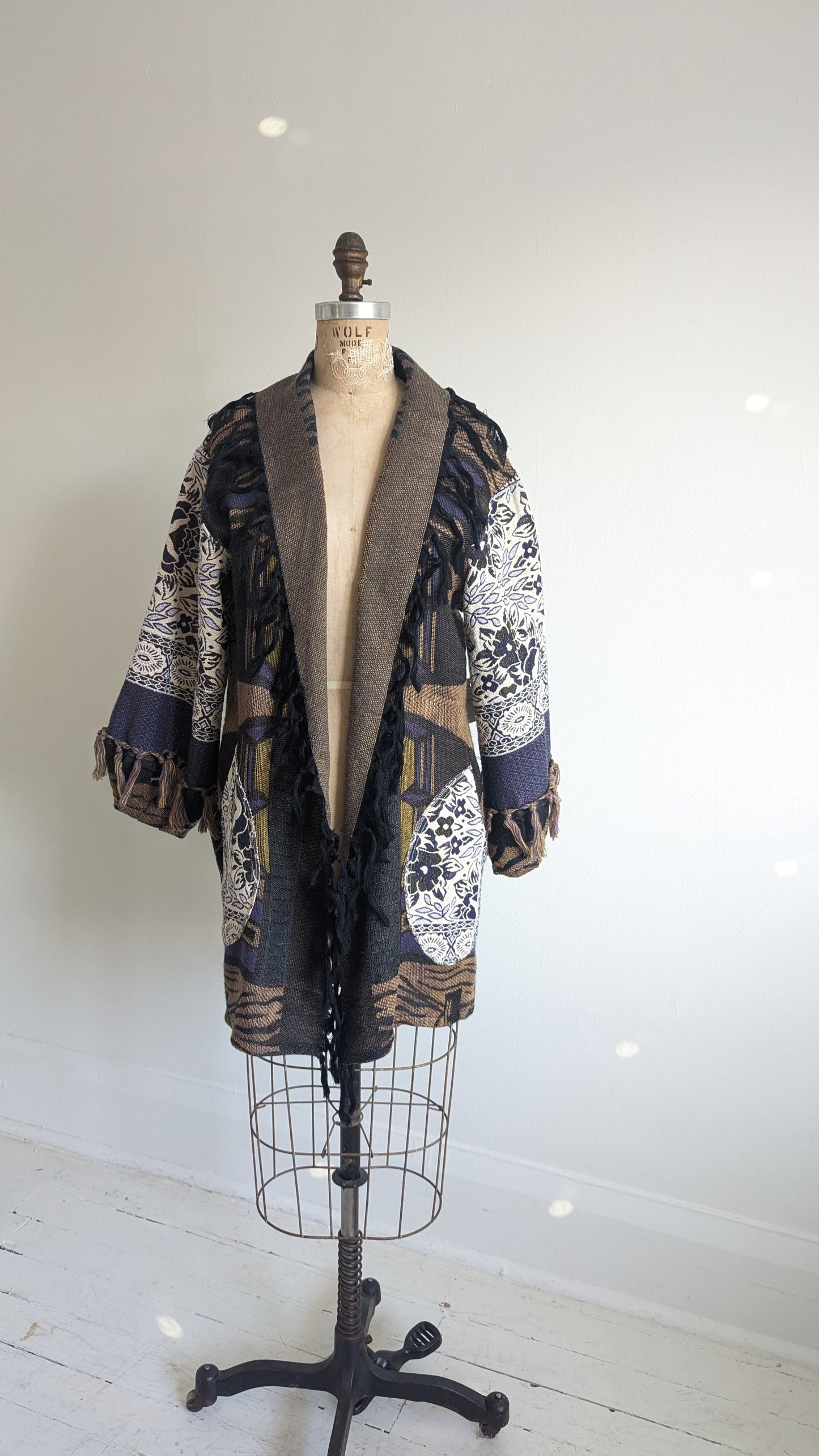 Vivianne Jacket with Upcycled Throw Blankets M/L #VIVT4