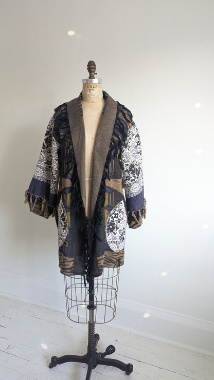 Vivianne Jacket with Upcycled Throw Blankets M/L #VIVT4