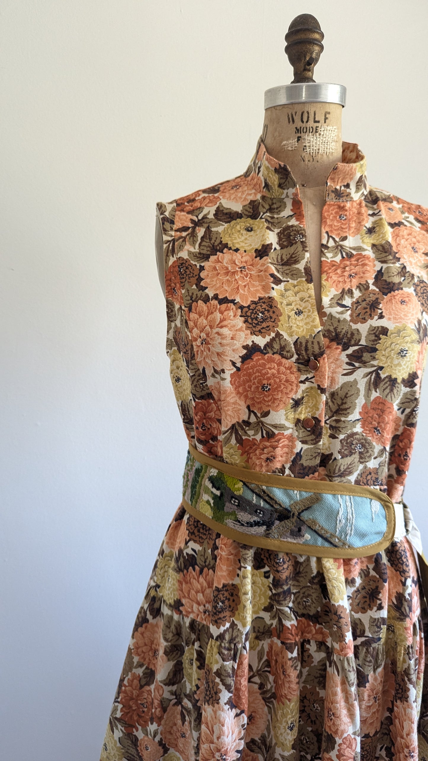 Carrie Dress - One of a Kind Upcycled & Vintage Cotton Size S/M #CAR4