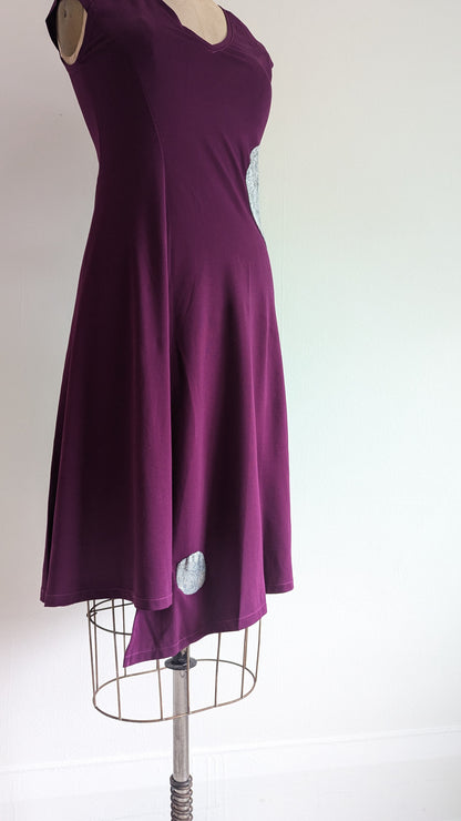 Jolie Jersey Dress with Inset Silver Circles ~ Orchid Size XS/S #JOL2