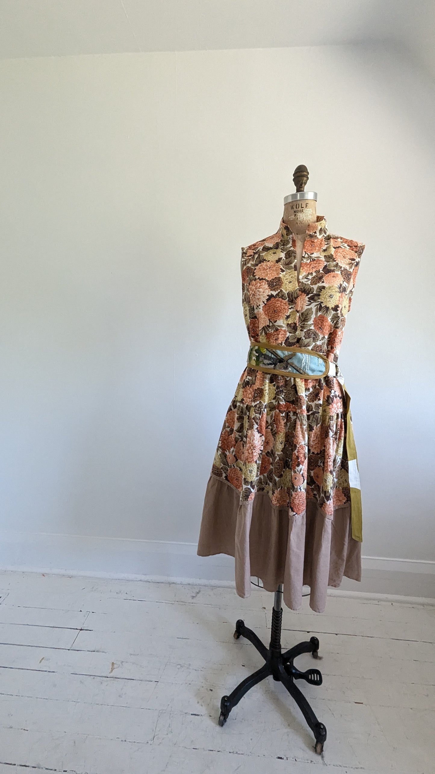 Carrie Dress - One of a Kind Upcycled & Vintage Cotton Size S/M #CAR4