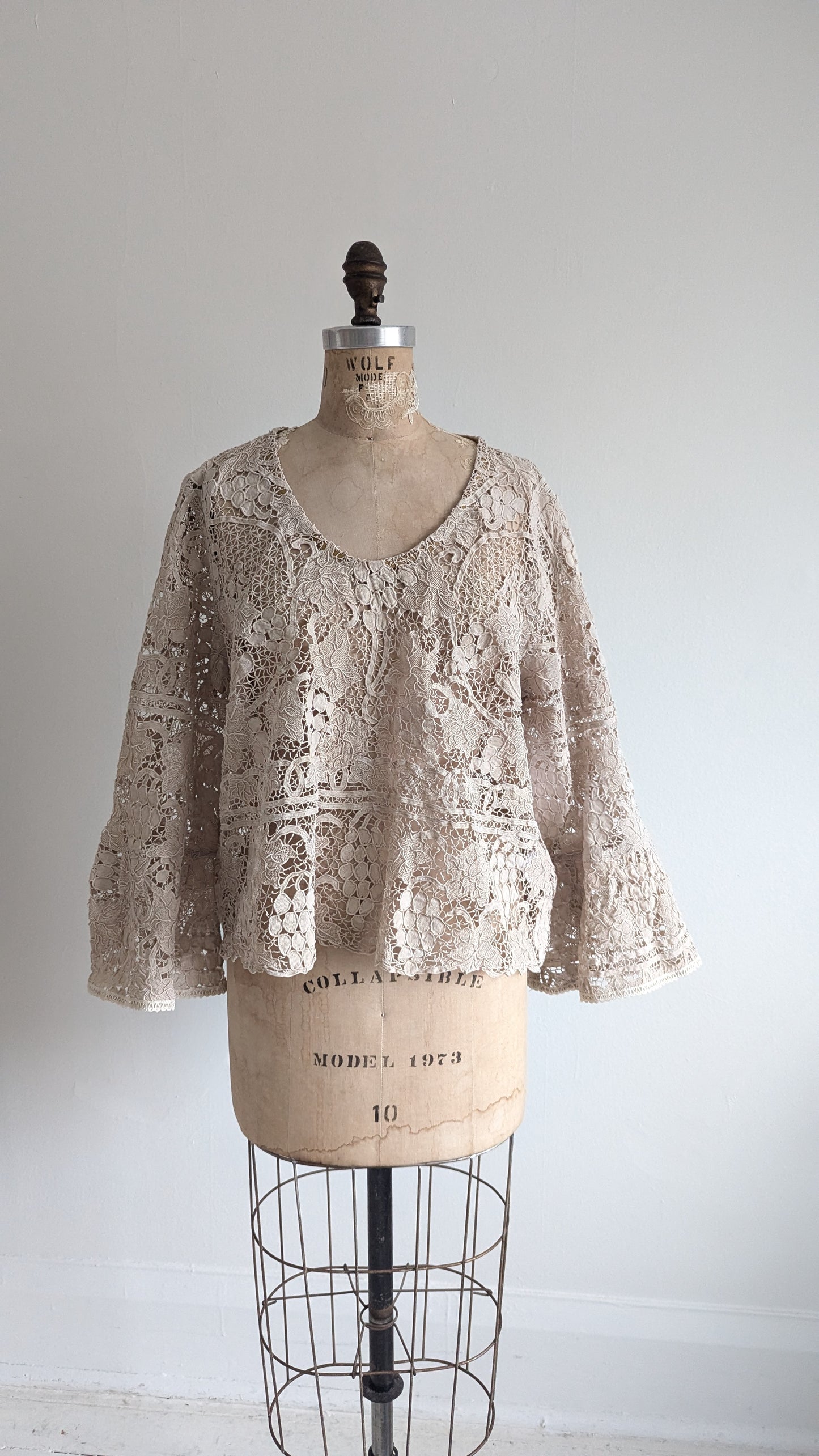 Chloe Top with Vintage Cotton Lace Size 2X #CHL7