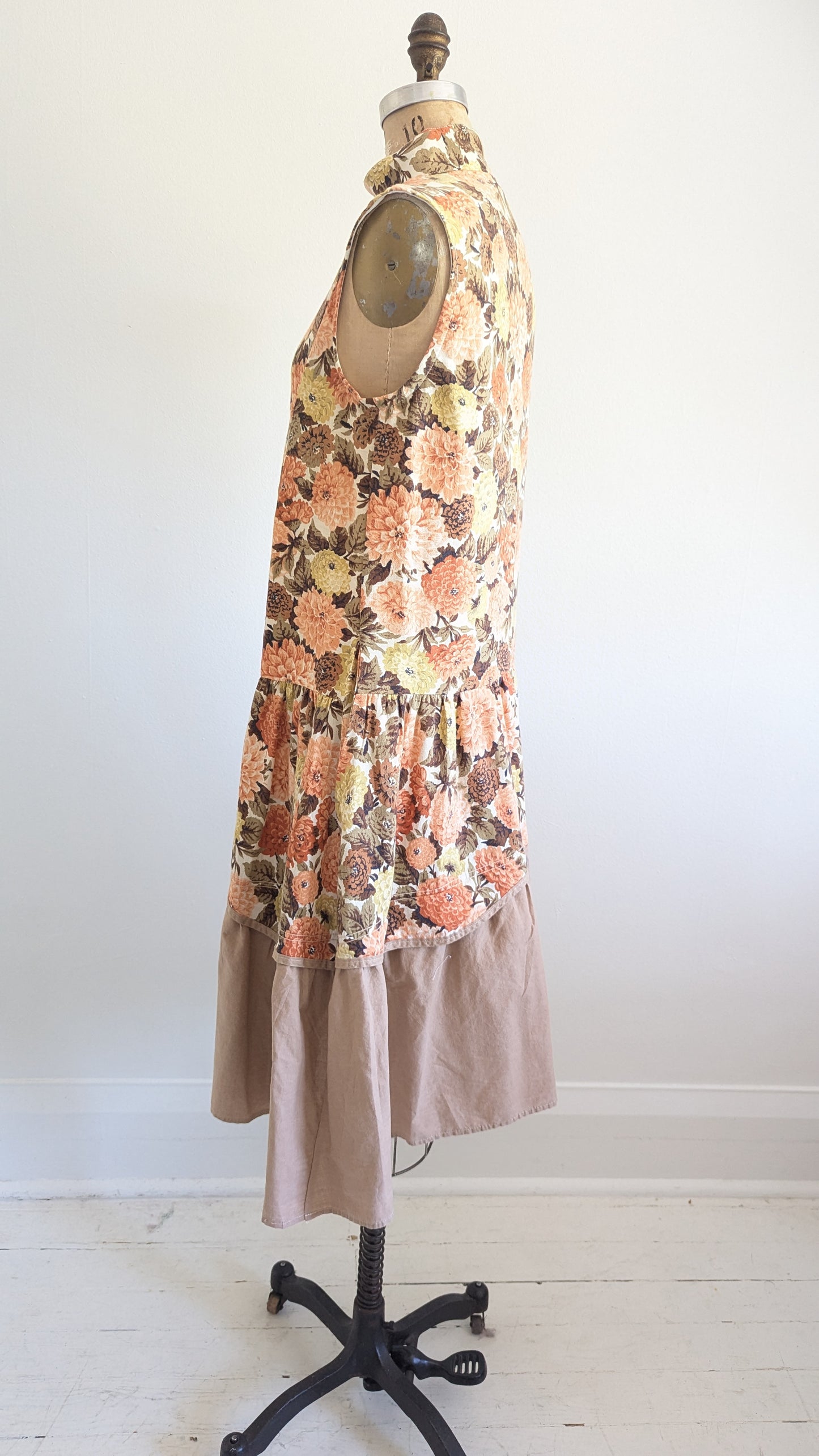 Carrie Dress - One of a Kind Upcycled & Vintage Cotton Size S/M #CAR4