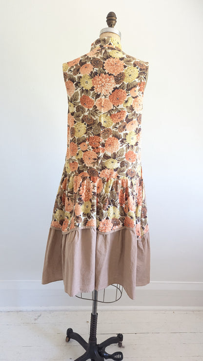 Carrie Dress - One of a Kind Upcycled & Vintage Cotton Size S/M #CAR4