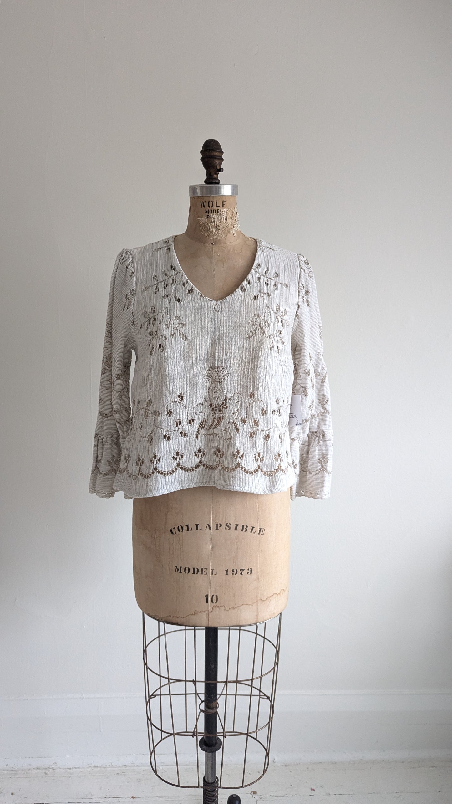 Chloe Top with Vintage Lace Size S #CHL5