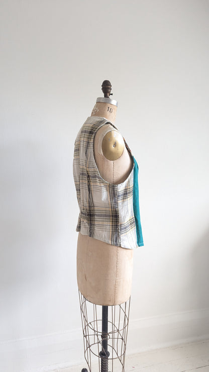 Margo Vest with Patchworked Upcycled & Vintage Textiles S/M #MARGOV6