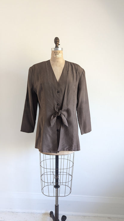 Vintage 90s Silk Blazer Size L #VIN16