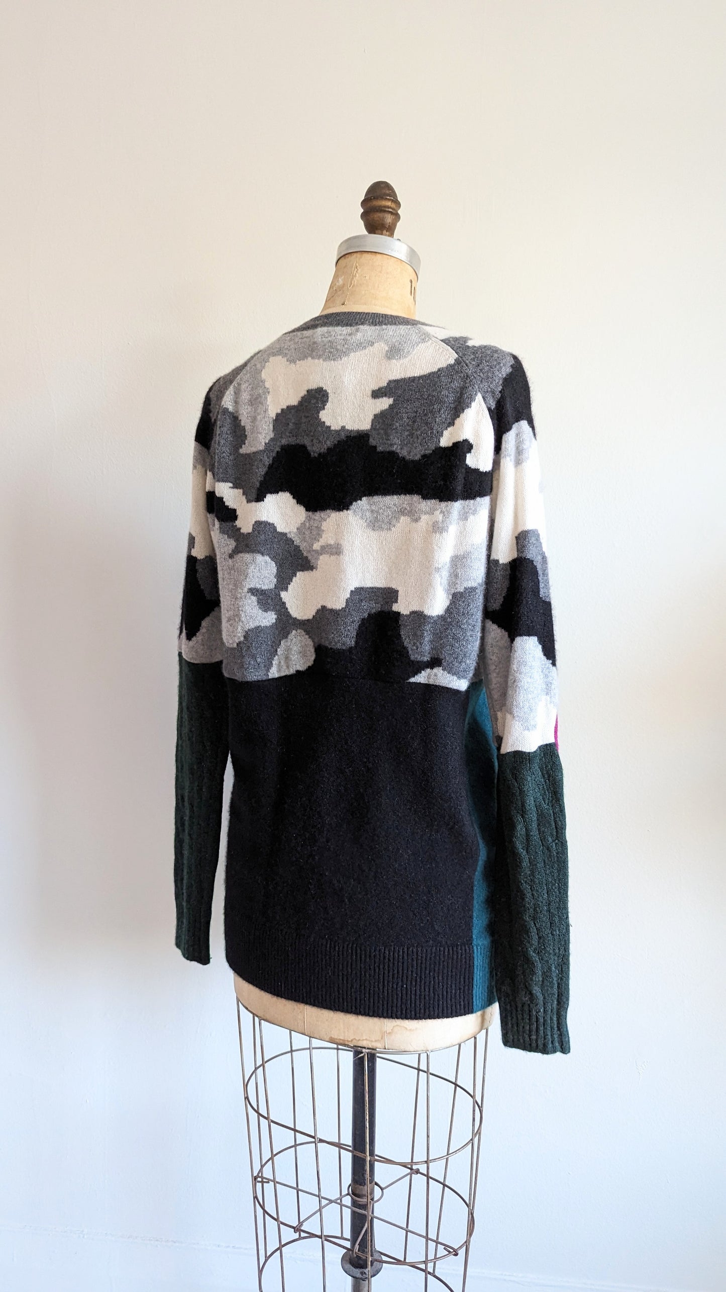 Abstract Art Patched Upcycled Cashmere Sweater S - L #ART1