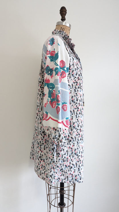 Meg Tunic with Vintage Tablecloth & Upcycled Fabric S/M #MEGTU7