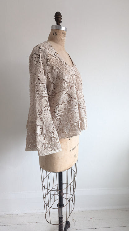 Chloe Top with Vintage Cotton Lace Size 2X #CHL7