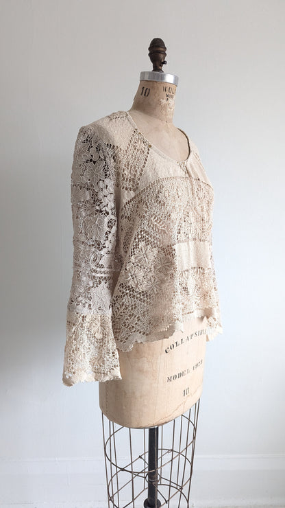 Chloe Top with Vintage Cotton Lace Size XL #CHL6