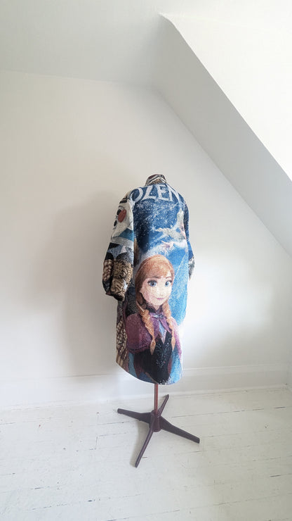 Vivianne Duster w Upcycled Disney's Frozen Theme Size XL/2X #VIVT6