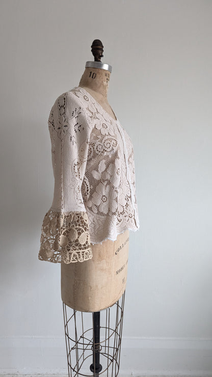 Chloe Top with Vintage Cotton Lace Size XS #CHL2