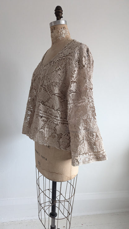 Chloe Top with Vintage Cotton Lace Size 2X #CHL7