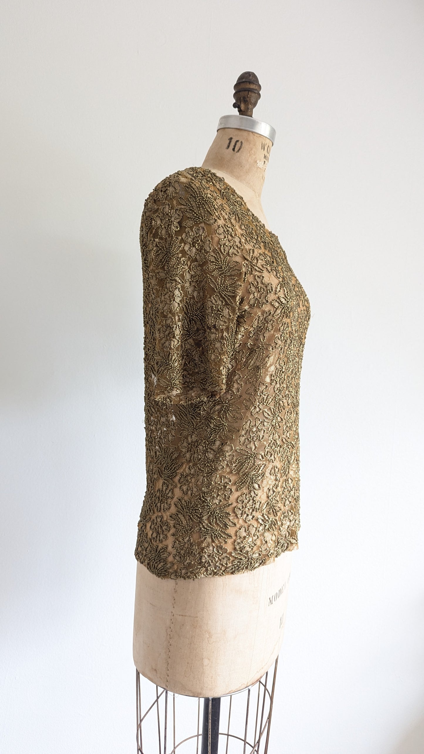 Vintage Beaded Top Size M #VIN5