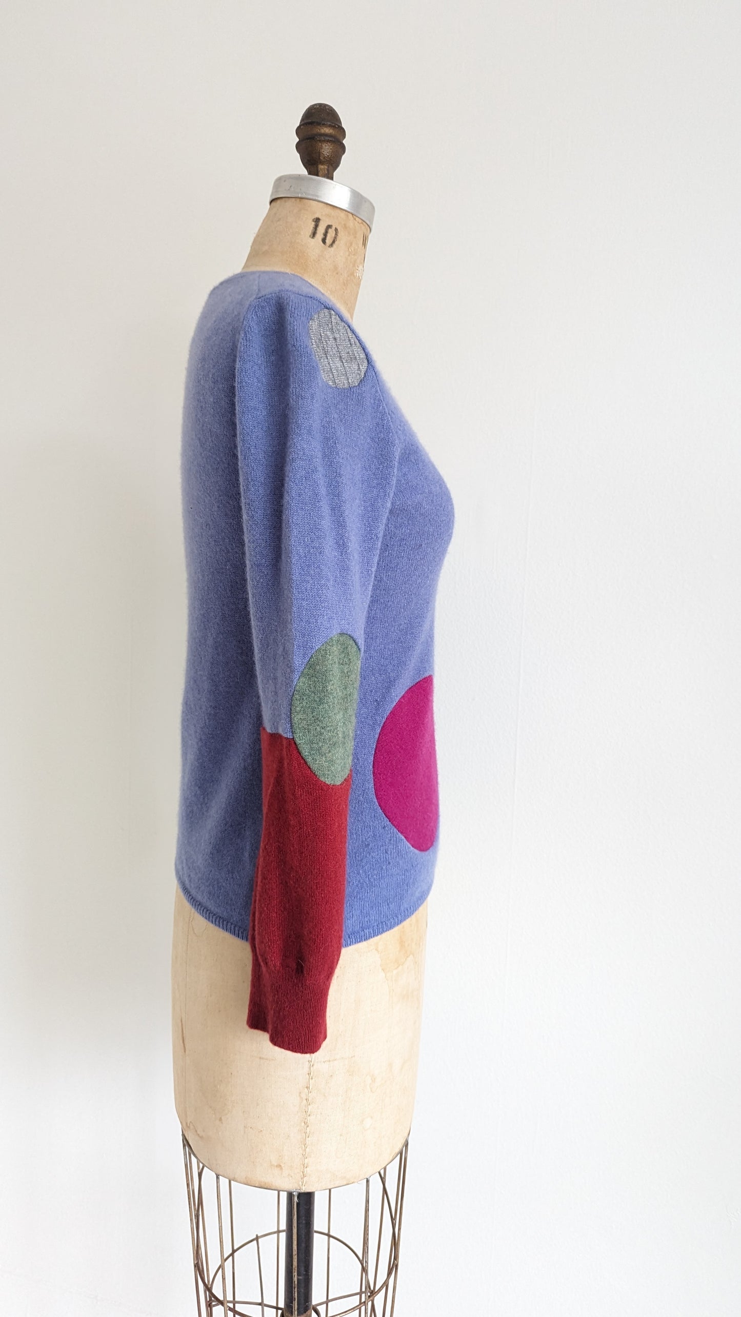 Abstract Art Patched Upcycled Cashmere Sweater  S-M #ART2