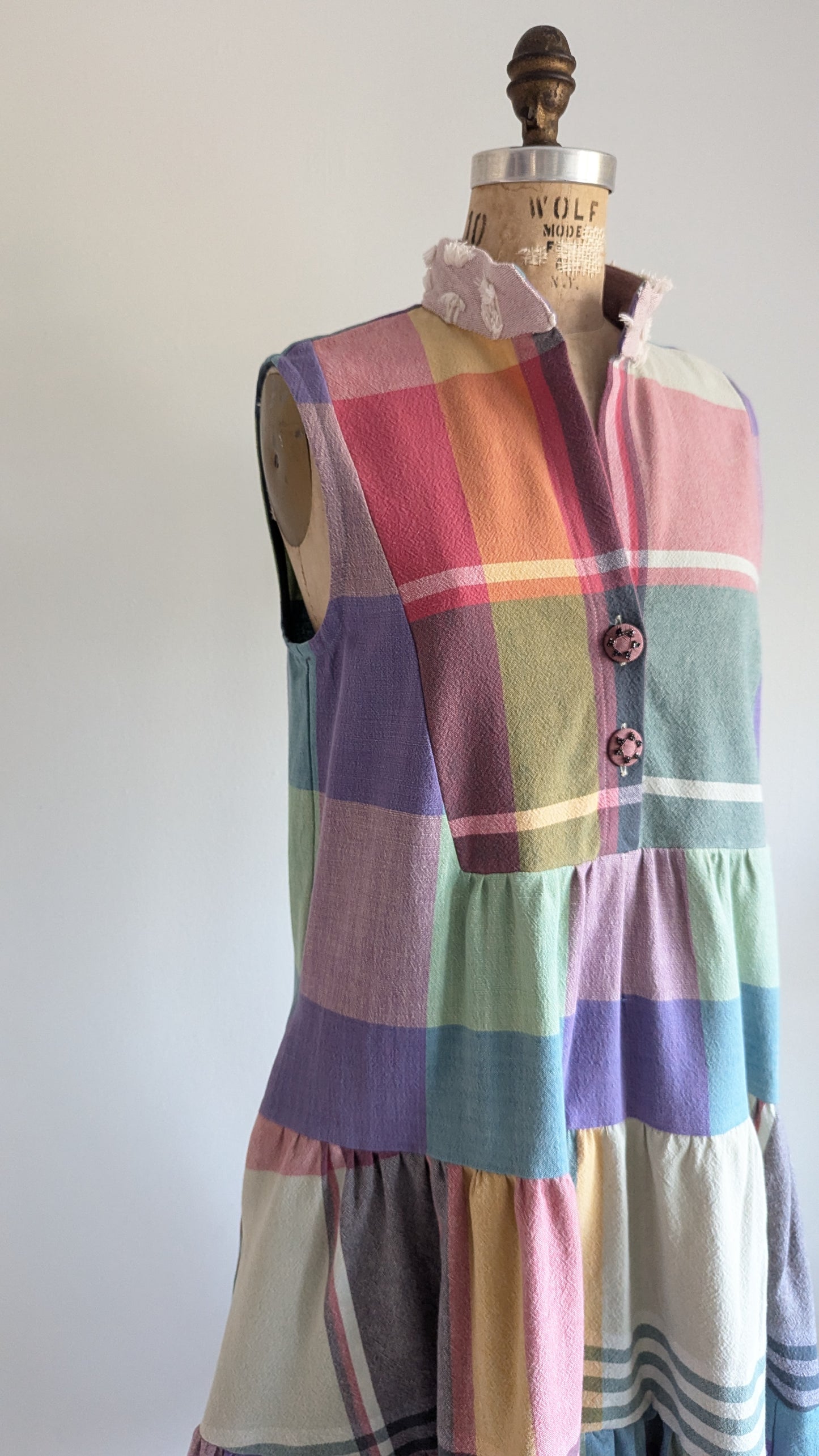 Carrie Dress - One of a Kind Upcycled & Vintage Textiles Size S/M #CAR16