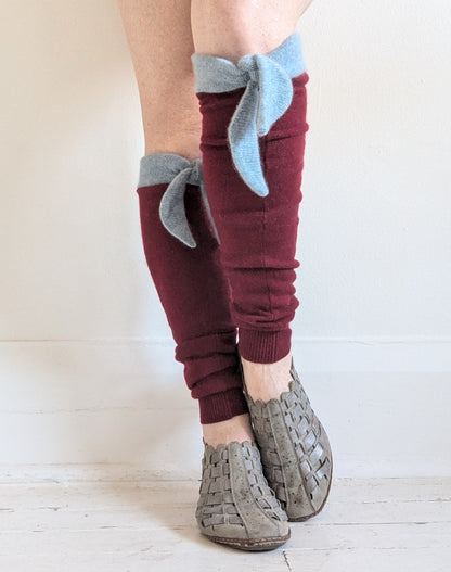 Upcycled Cashmere Bowtie Leg Warmers #LEG3