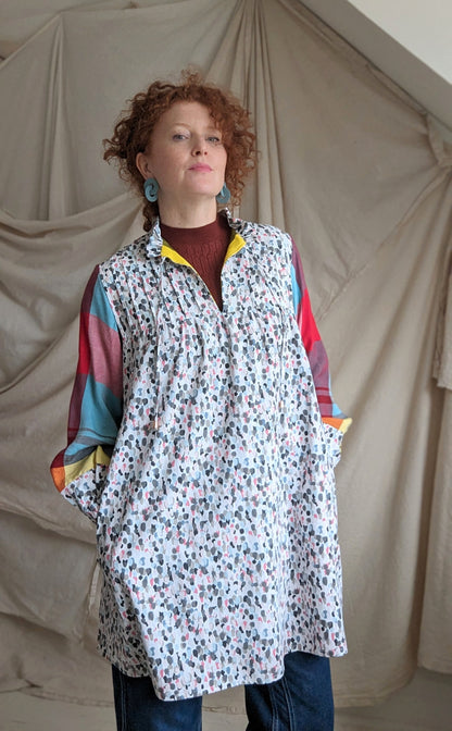 Meg Tunic with Upcycled Fabrics M/L #MEGTU13
