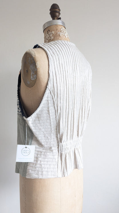 Margo Vest with Patchworked Upcycled Textiles XS/S #MARGOV3