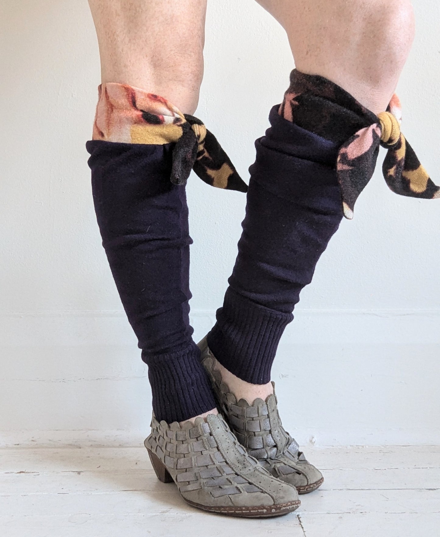 Upcycled Cashmere Bowtie Leg Warmers #LEG1