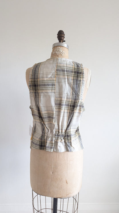 Margo Vest with Patchworked Upcycled & Vintage Textiles S/M #MARGOV6