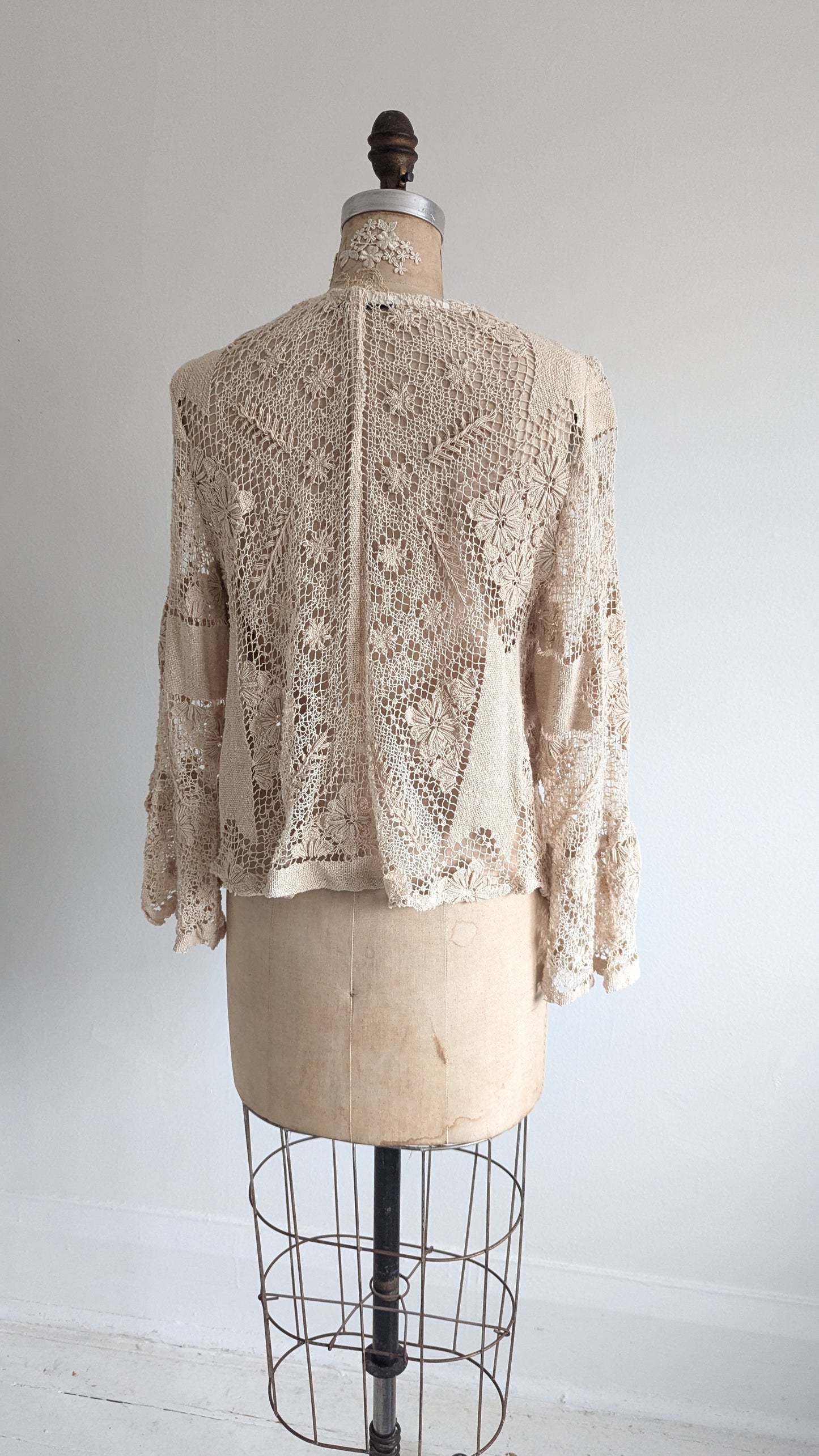 Chloe Top with Vintage Cotton Lace Size L #CHL1