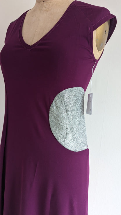 Jolie Jersey Dress with Inset Silver Circles ~ Orchid Size XS/S #JOL2