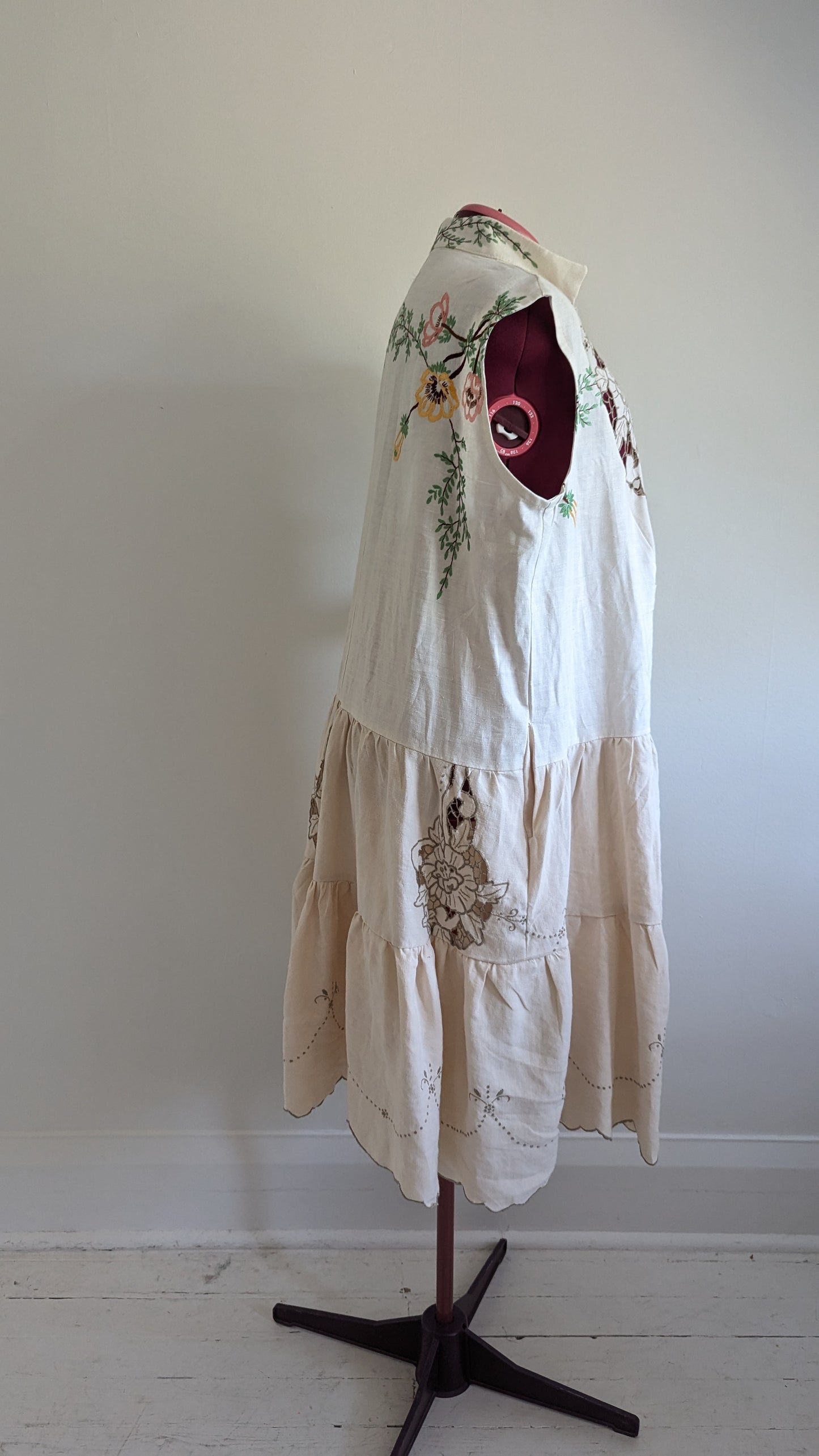 Carrie Dress - One of a Kind Upcycled & Vintage Cotton & Linen  Size 2X/3X #CAR18