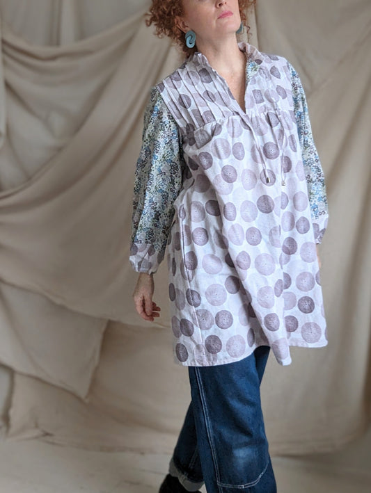 Meg Tunic with Upcycled Fabrics M/L #MEGTU12