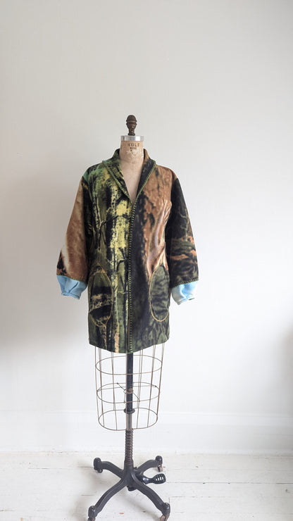 Vivianne Jacket with Upcycled Fleece Throw Blanket Caribou Size XS/S #VIVFLE3